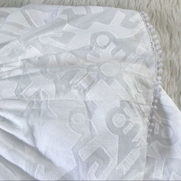 PARKER White One Shoulder Top Blouse Cotton Long Sleeve Ruffle Tassel XS New - Picture 11 of 16